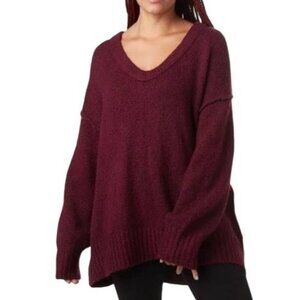 Free People Women’s Brookside Oversized Tunic Sweater Size XS Scoop Neck
